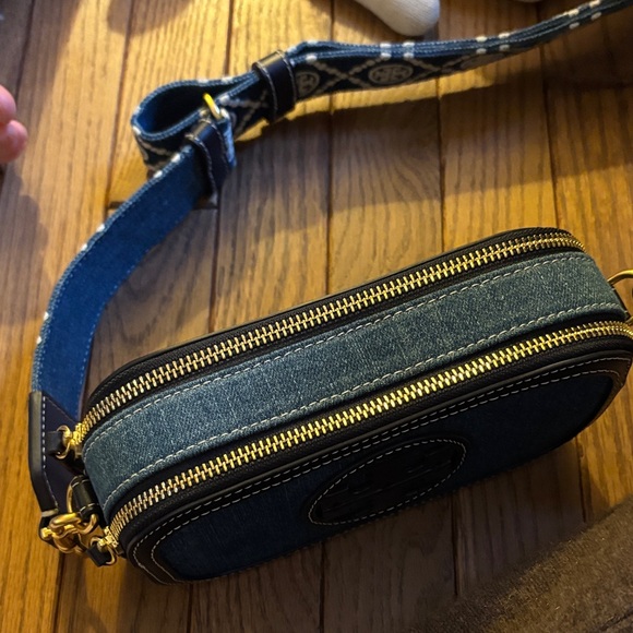 Tory Burch mini Miller Blue Denim Crossbody - Picture 3 of 4